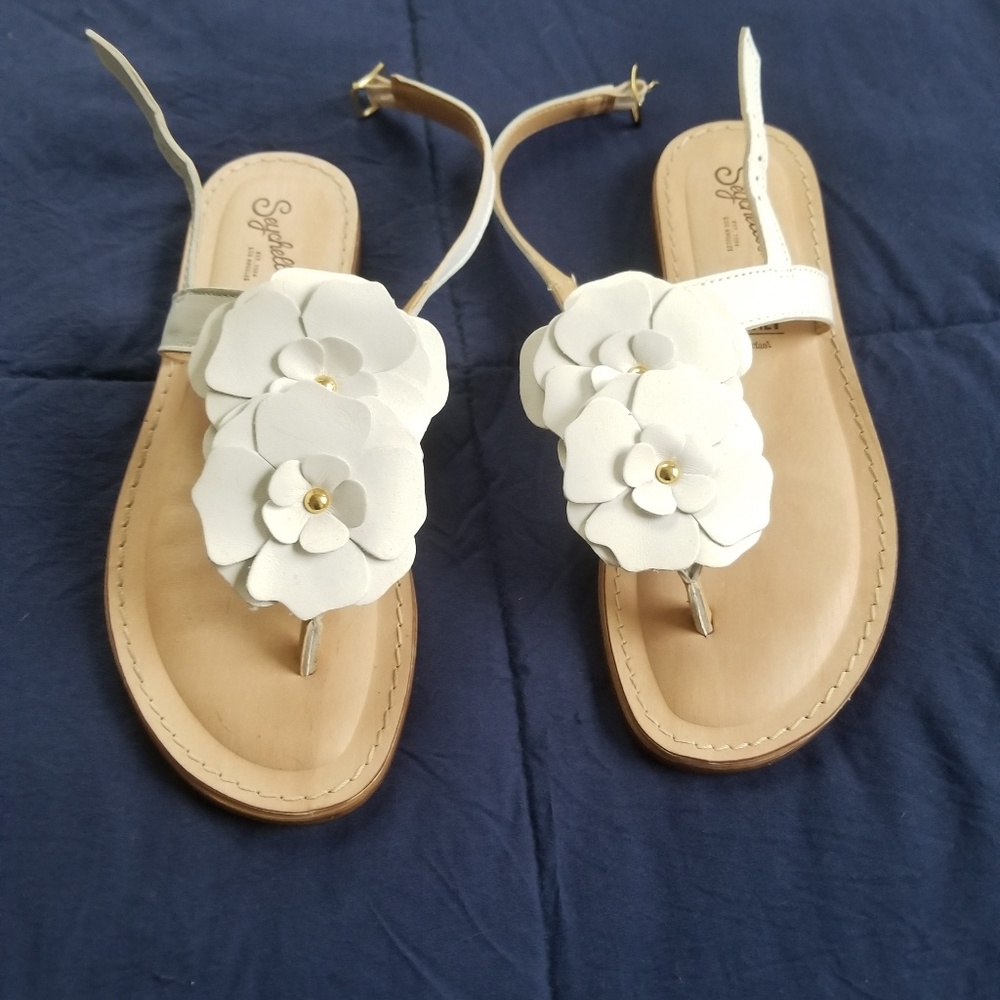 Seychelles floral leather flat sandals
